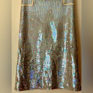 Rebecca Taylor Iridescent Sequin Pencil Skirt